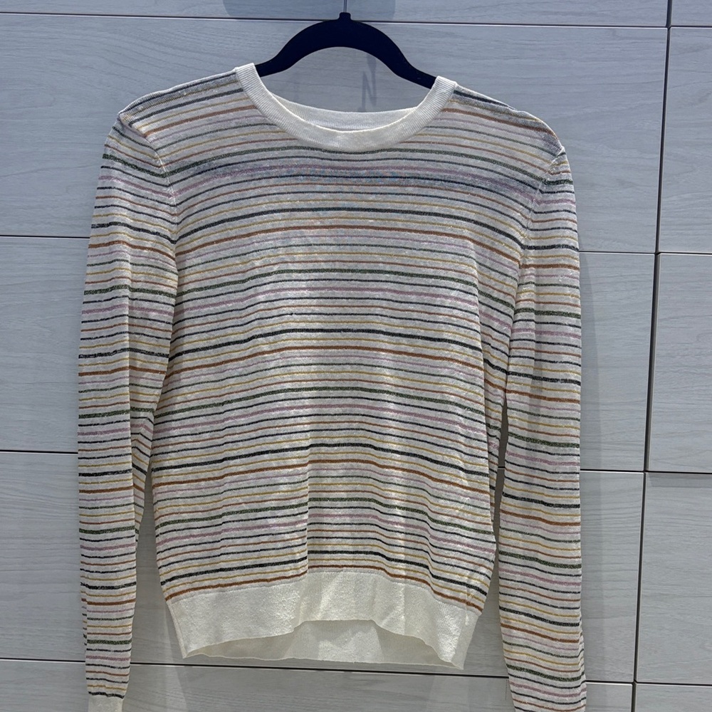 Joie Multicolor Striped Crew Neck Sweater